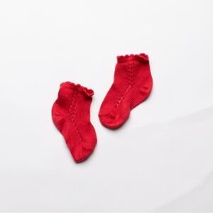 Condor red openwork ankle socks